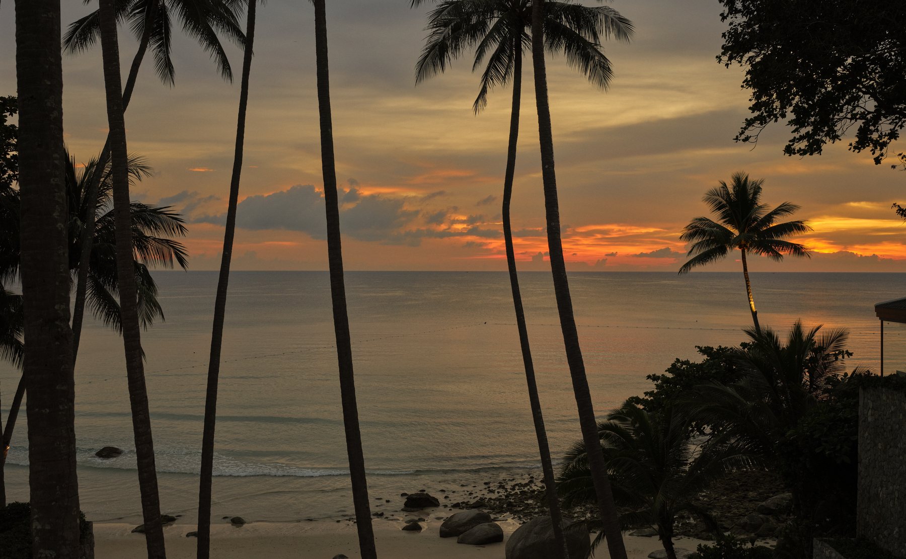 Beach sunset at Amanpuri Phuket