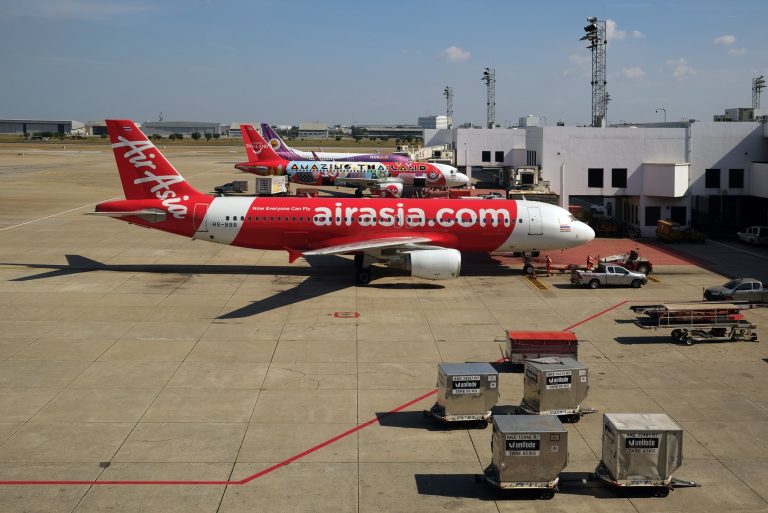 AirAsia aircraft at Don Mueang Airport in Bangkok