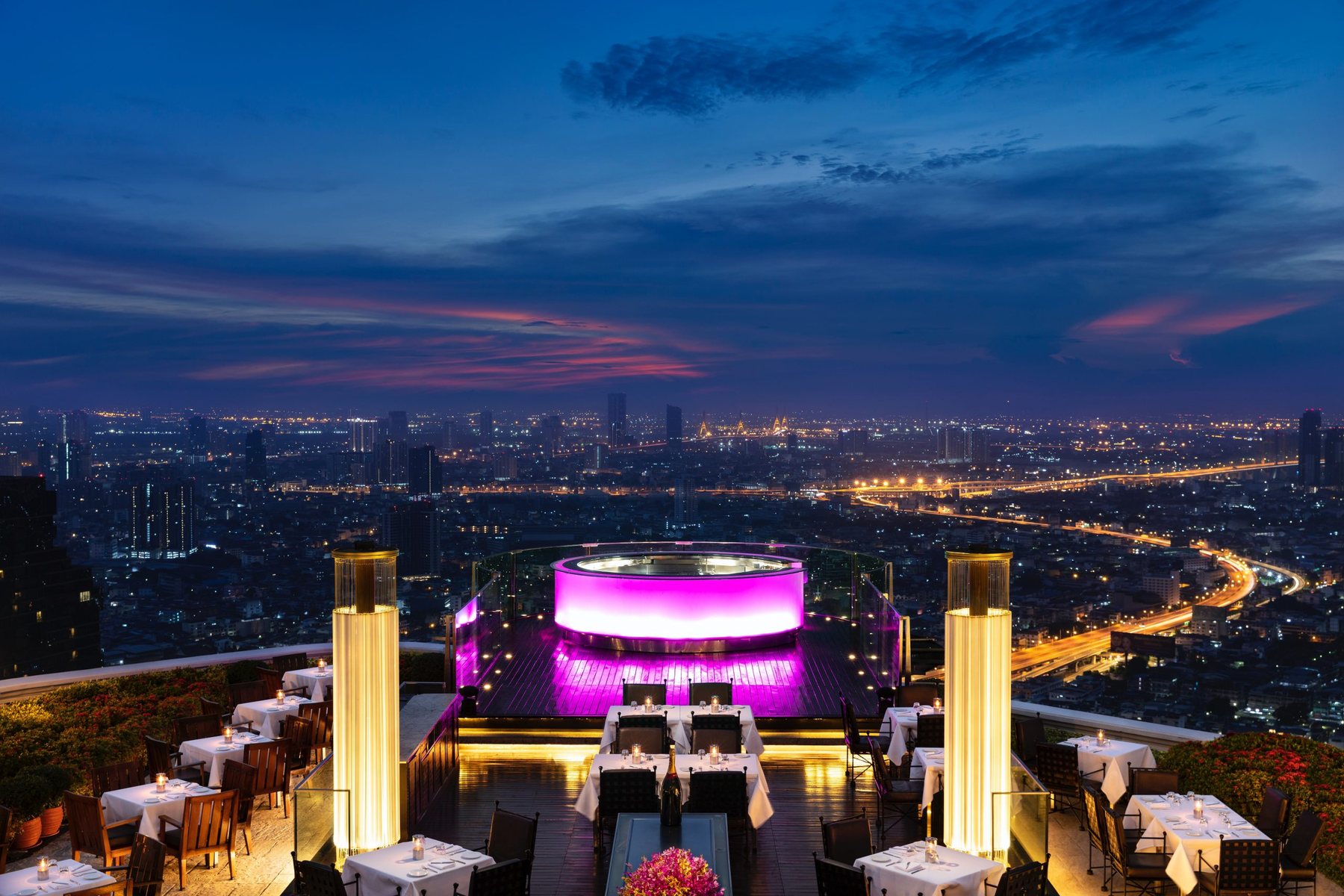 Sky Bar at Lebua Bangkok rooftop view