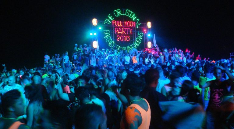 Full Moon Party at Haad Rin Sunrise Beach on Koh Phangan
