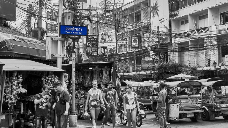Khao San Road in Bangkok at night