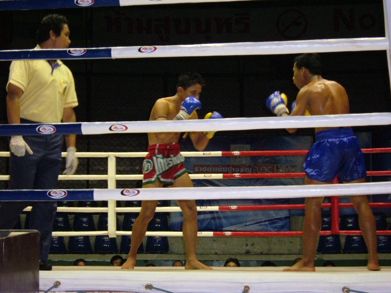 Muay Thai bout at Rajadamnern Stadium