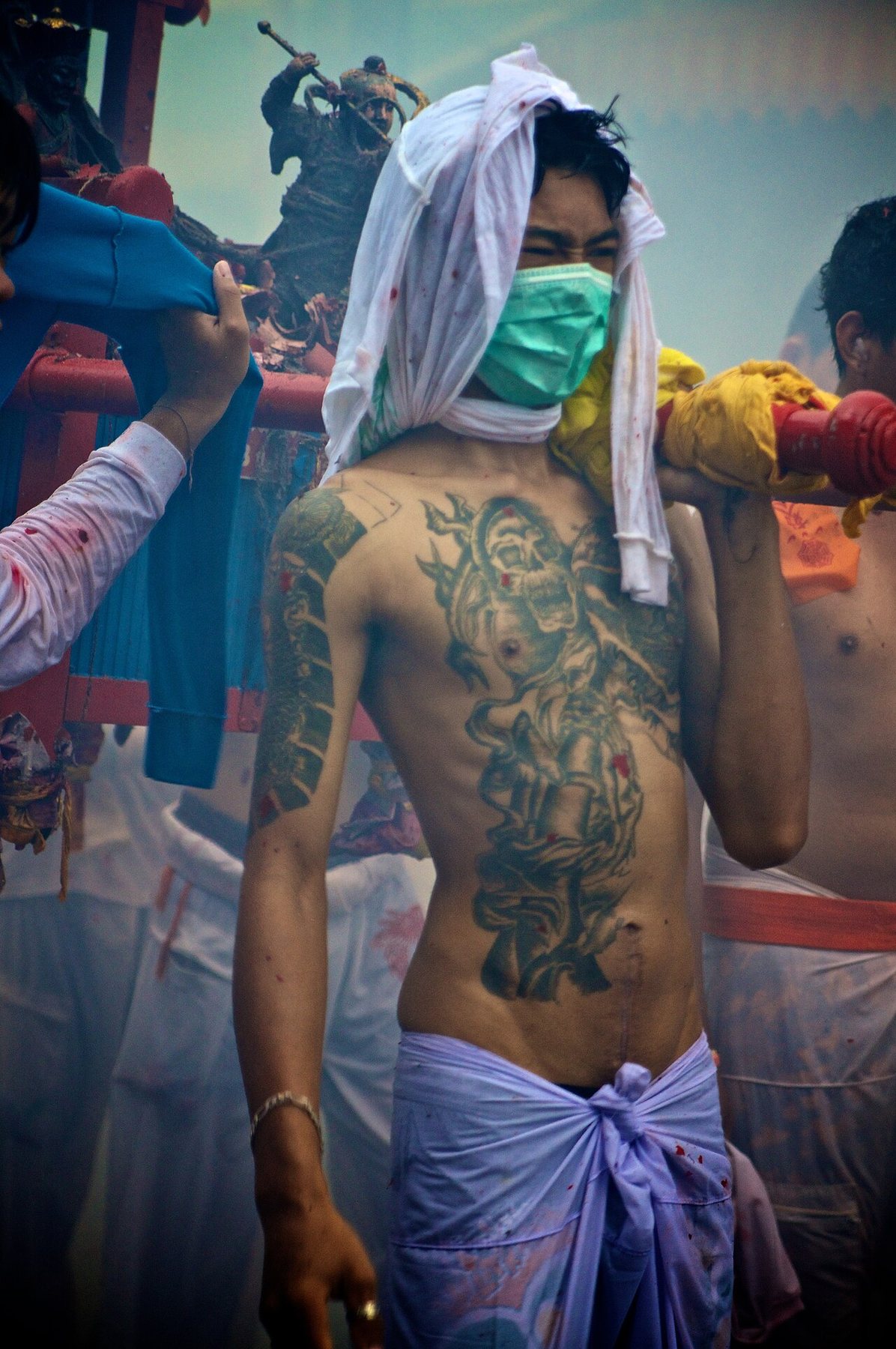 Devotee carrying a shrine during the Phuket Vegetarian Festival