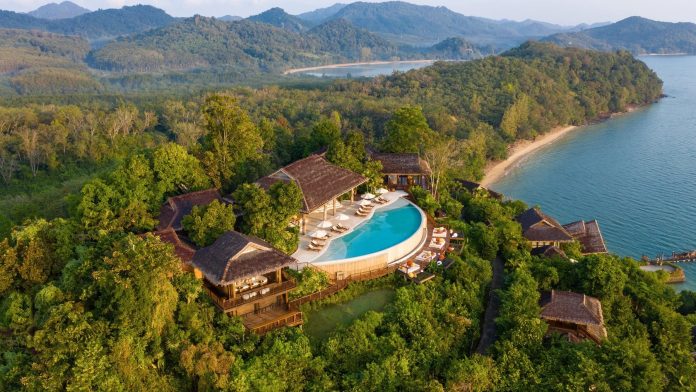 Hilltop aerial view at Six Senses Yao Noi Hilltop aerial view at Six Senses Yao Noi