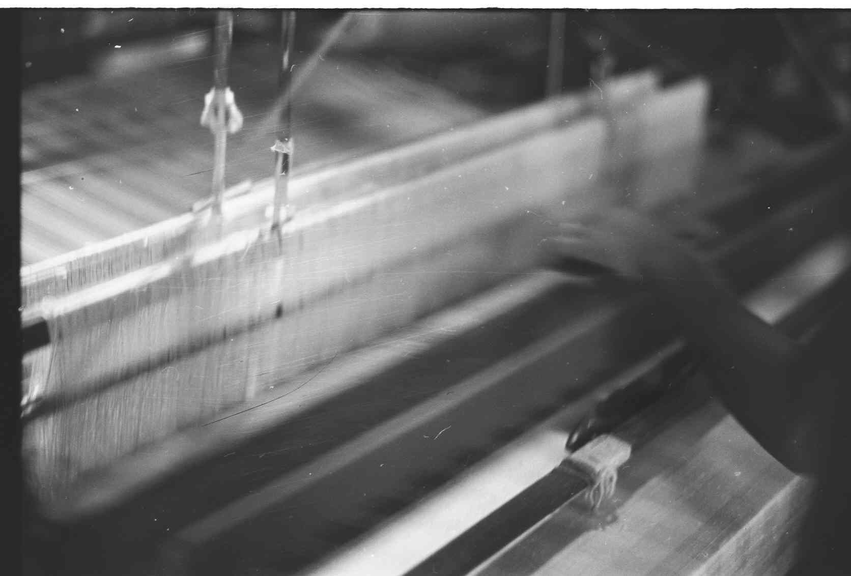 Historical photo of Thai silk weaving