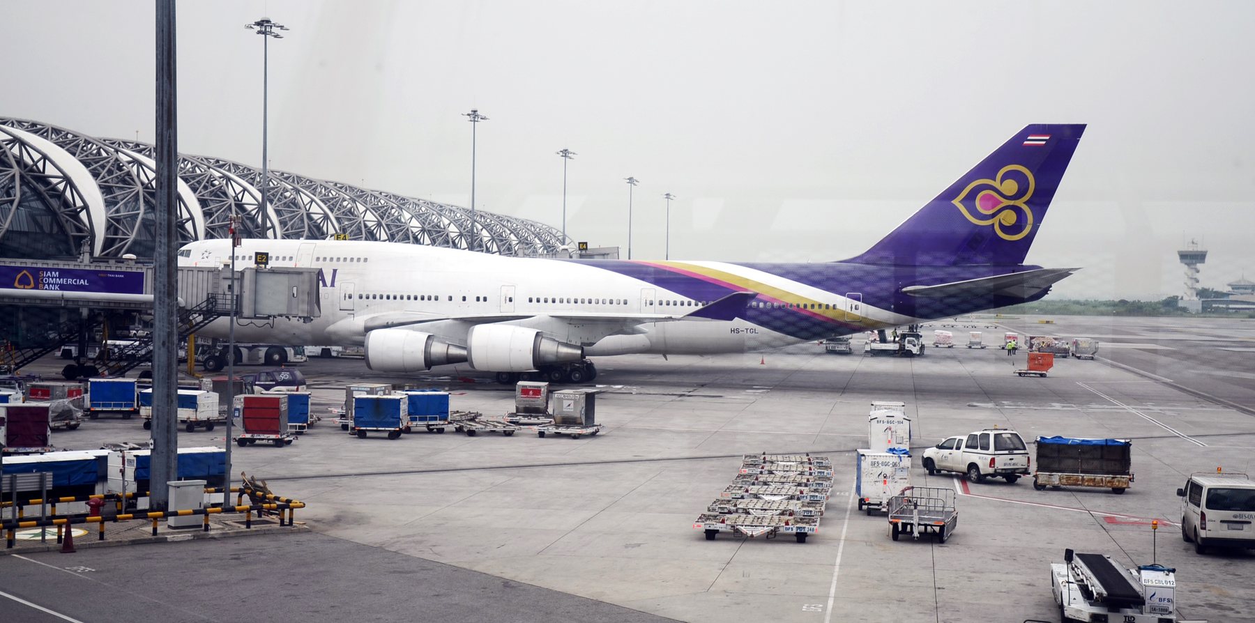 Thai Airways aircraft at Suvarnabhumi Airport Bangkok
