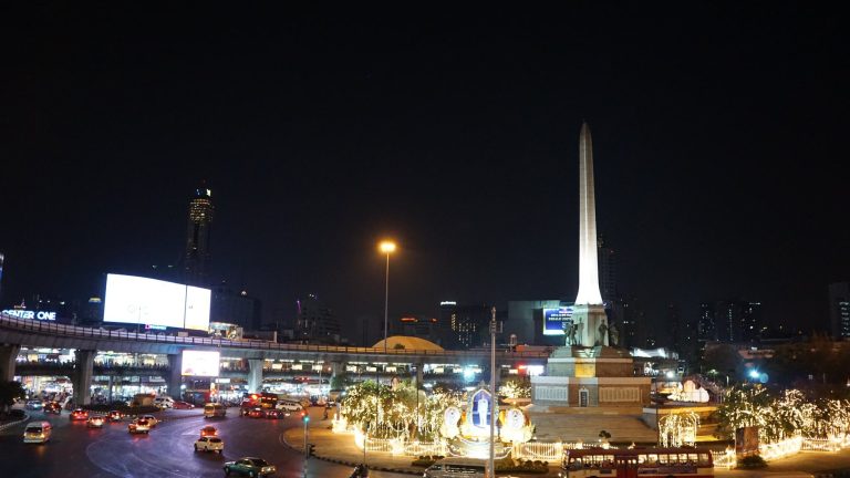 Victory Monument in Bangkok at night