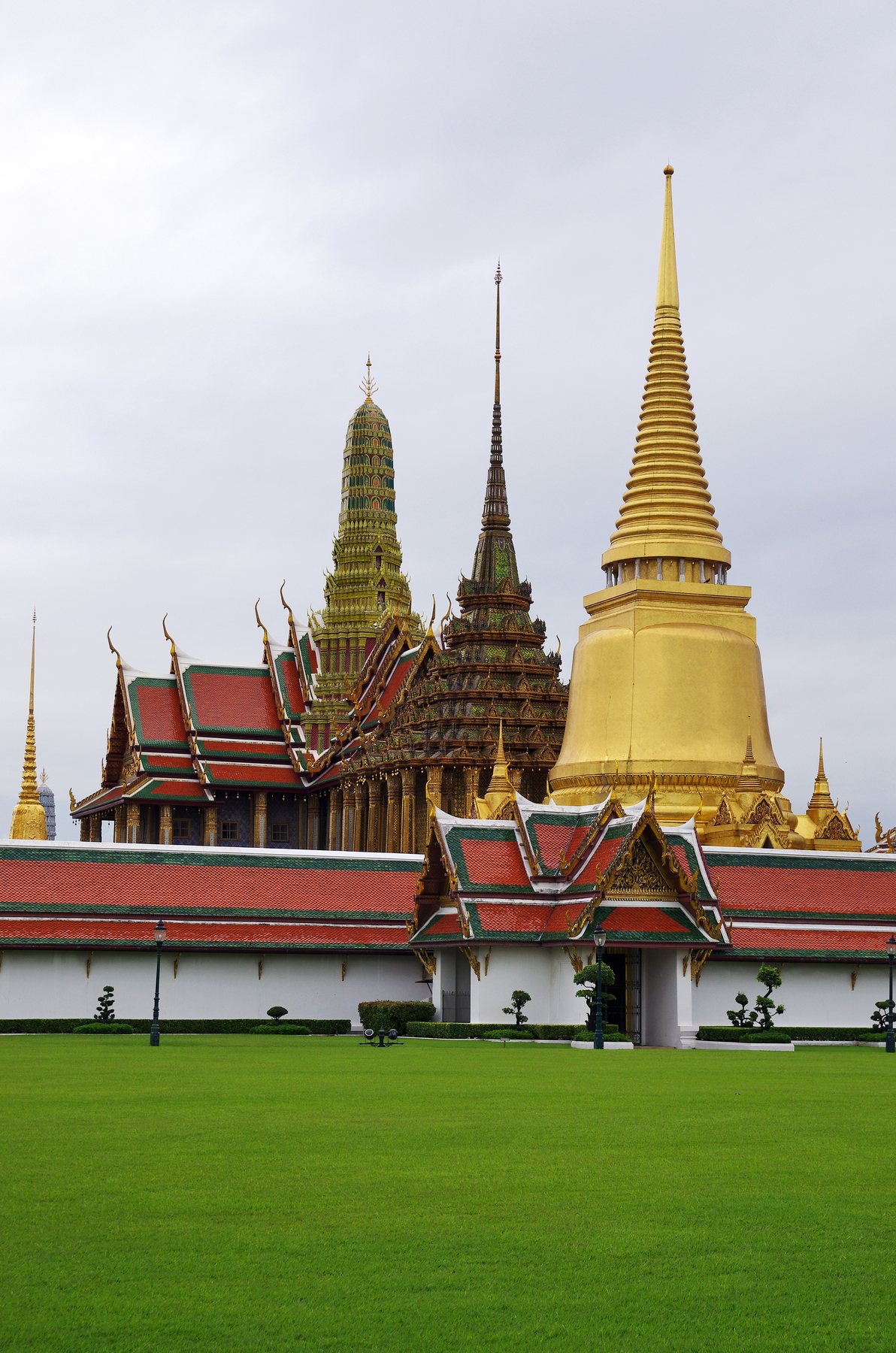 Wat Phra Kaew stupas in the Grand Palace Bangkok