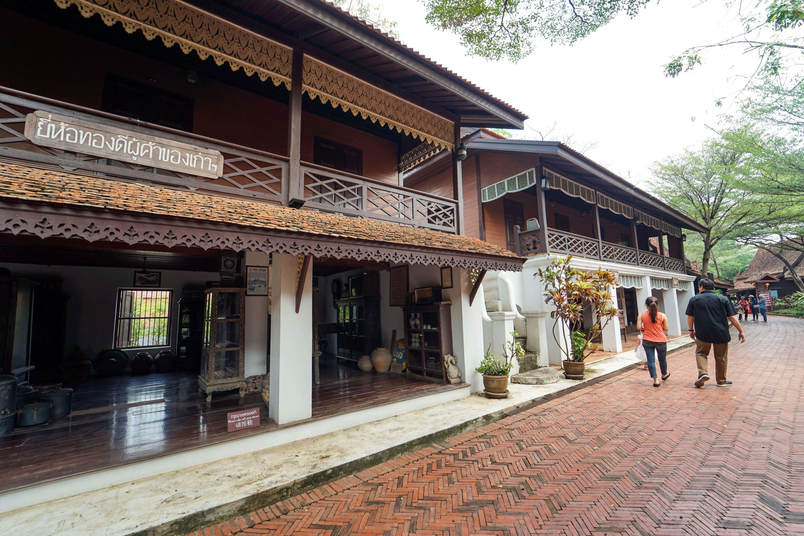 Traditional market buildings at Ancient City Samut Prakan