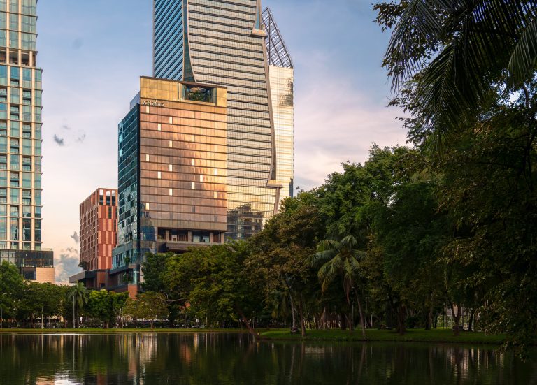 Andaz One Bangkok exterior at golden hour