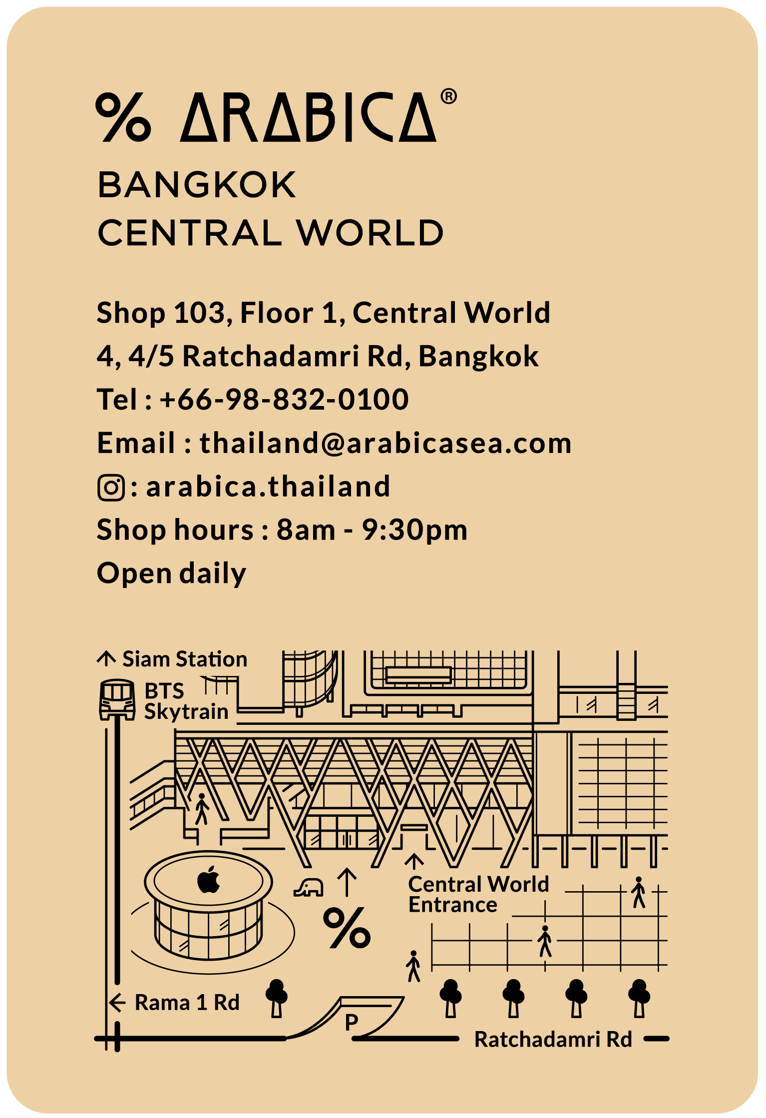 % Arabica Bangkok CentralWorld location image