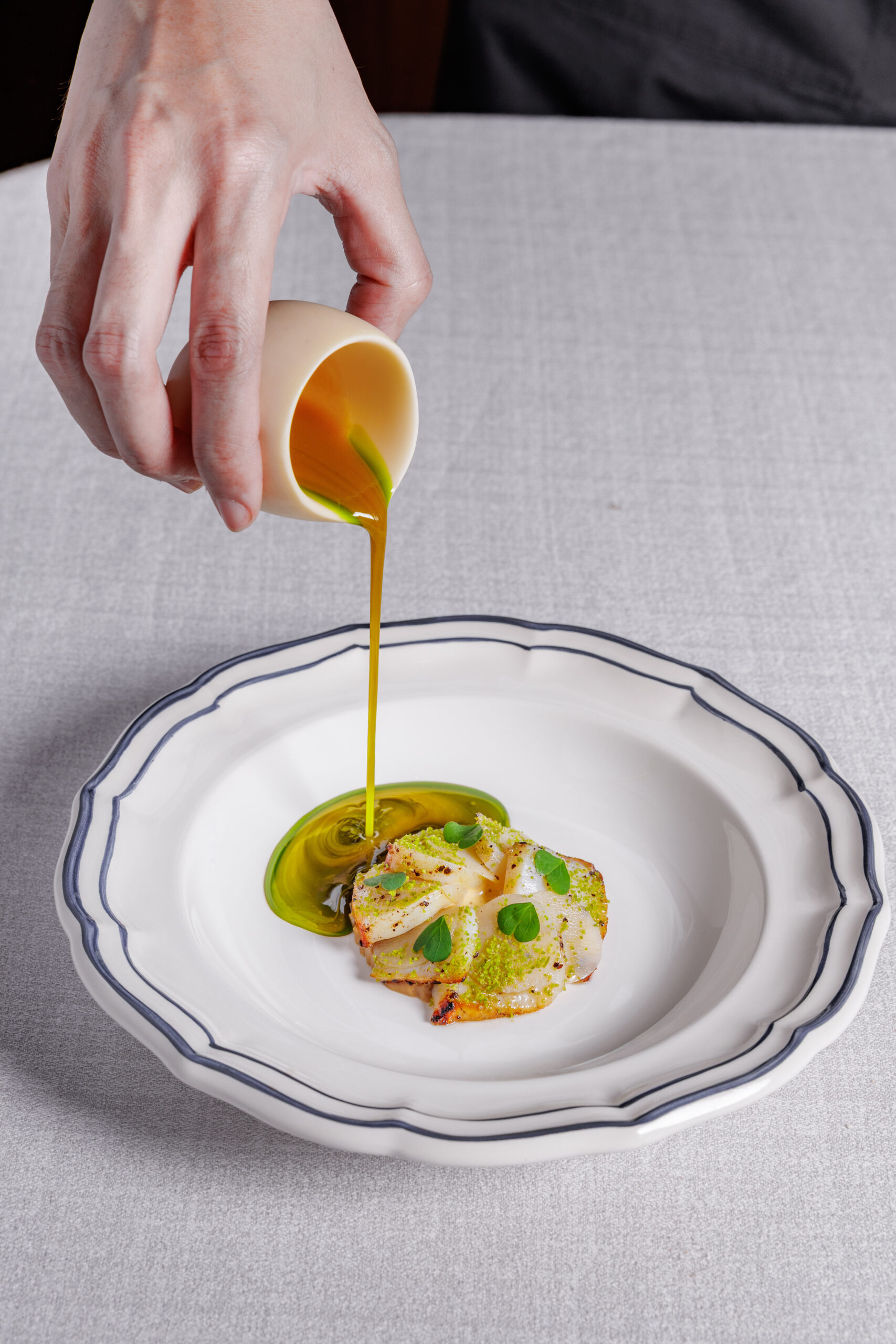 Plated dish at Blue by Alain Ducasse Bangkok