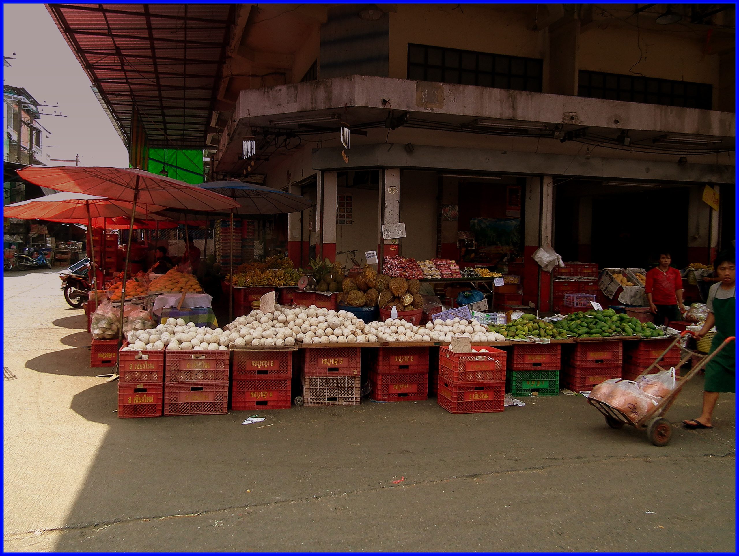 Food stalls at a Chiang Mai market