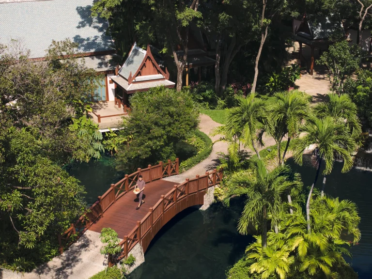 Chiva-Som Hua Hin wellness resort garden aerial view