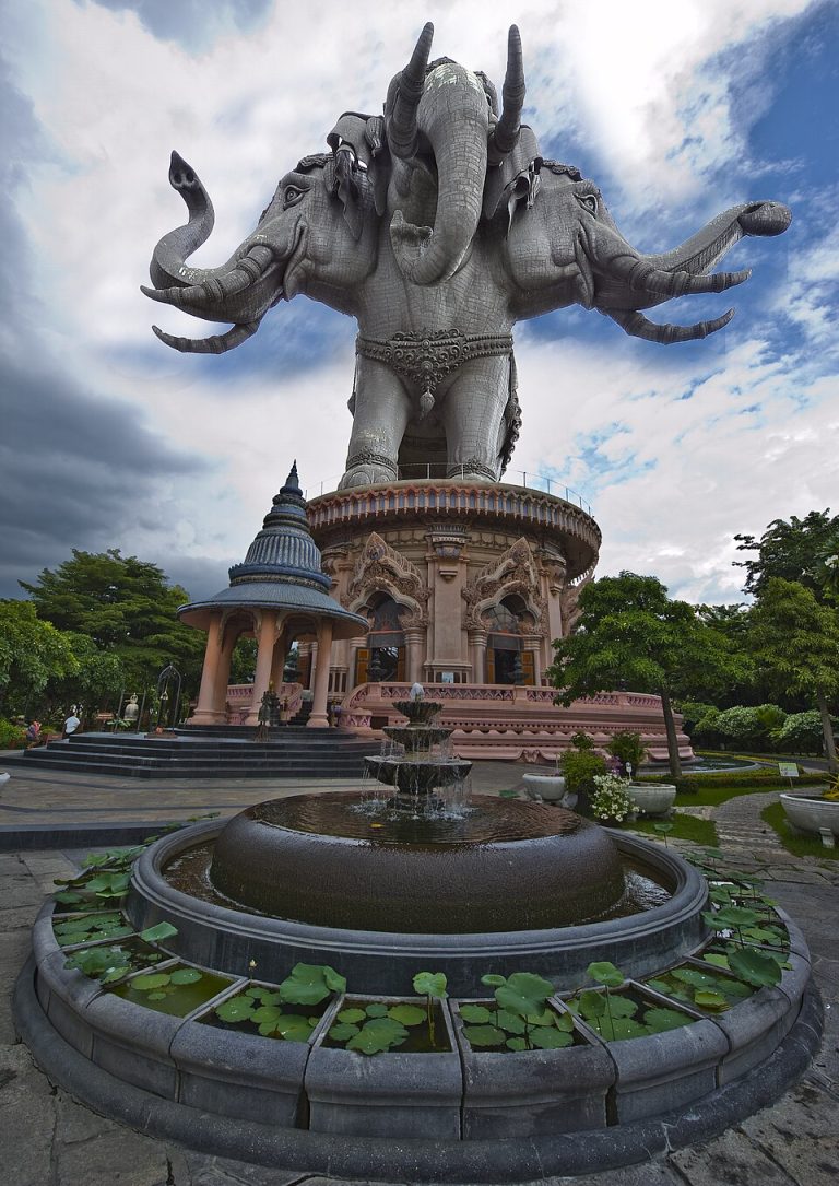 Three-headed elephant structure at Erawan Museum in Samut Prakan