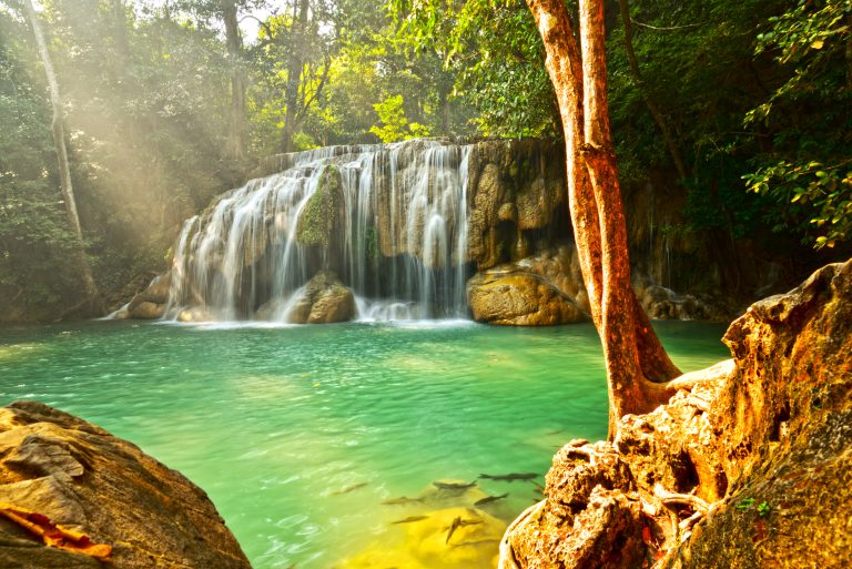 Erawan Waterfall in Erawan National Park Kanchanaburi