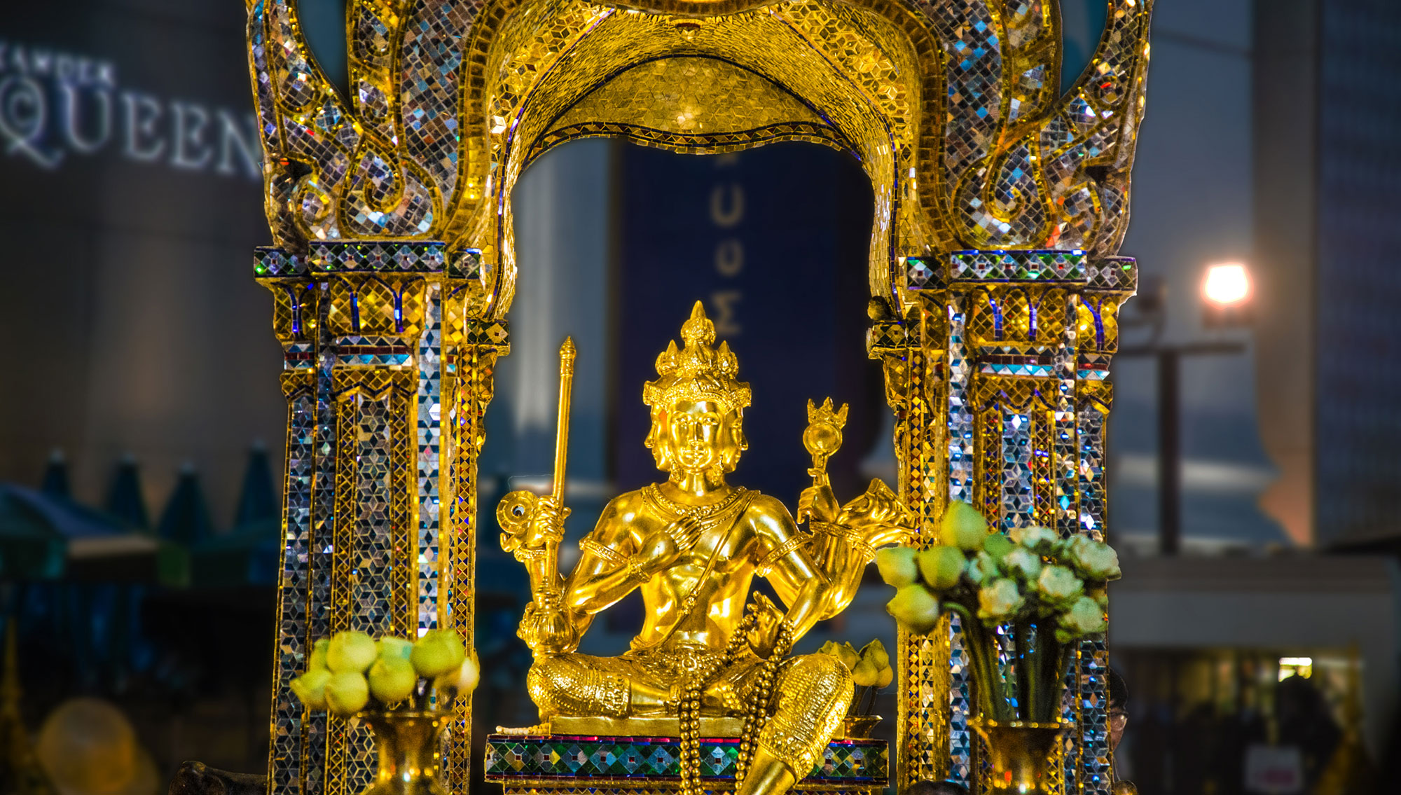 Worship area at Erawan Shrine Bangkok