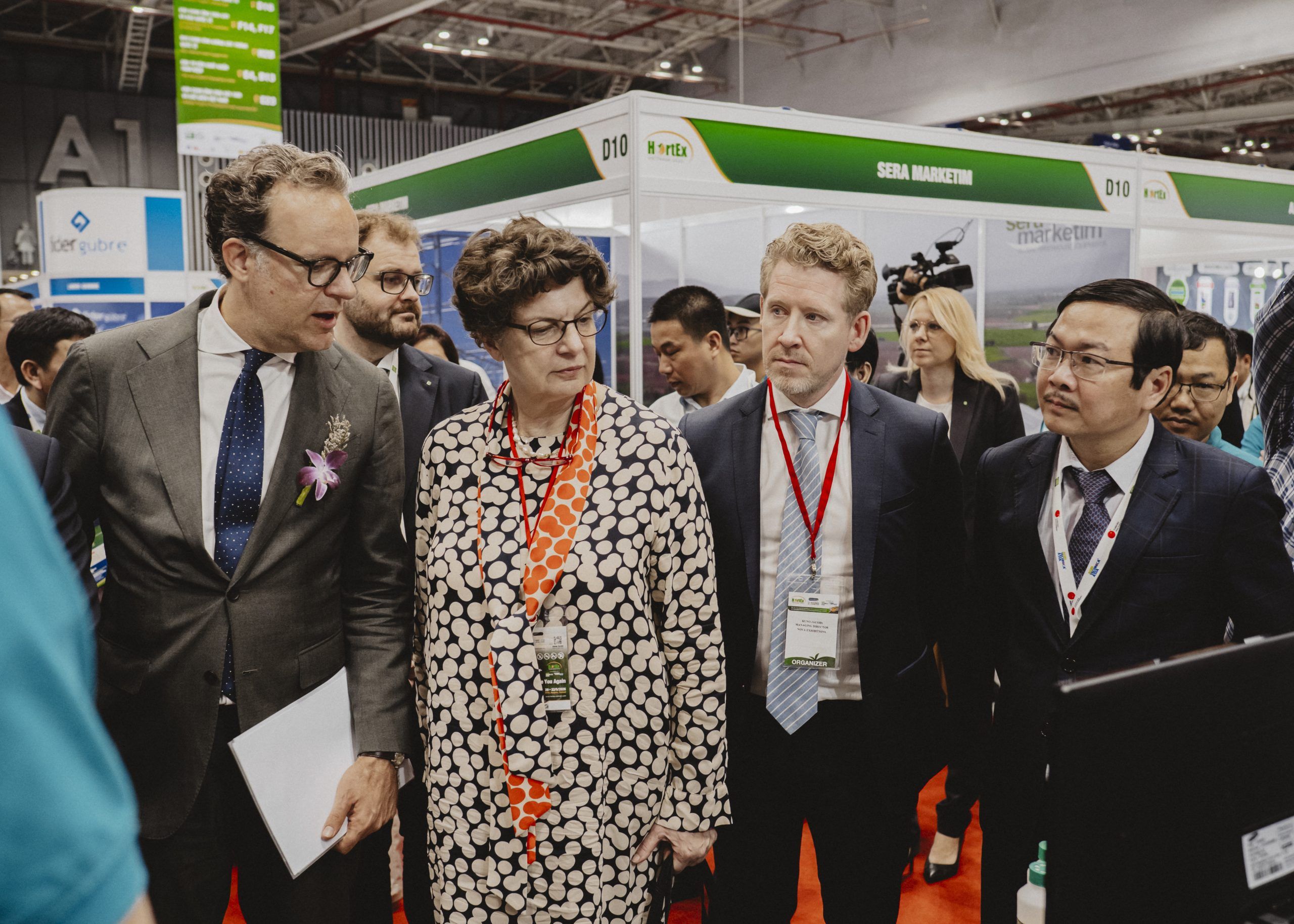 Visitors at a HortEx exhibition area