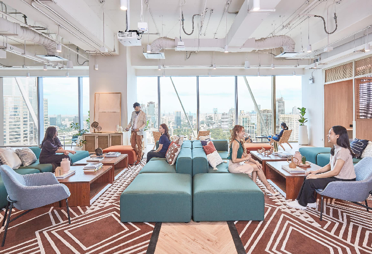 Shared office area at JustCo Bangkok