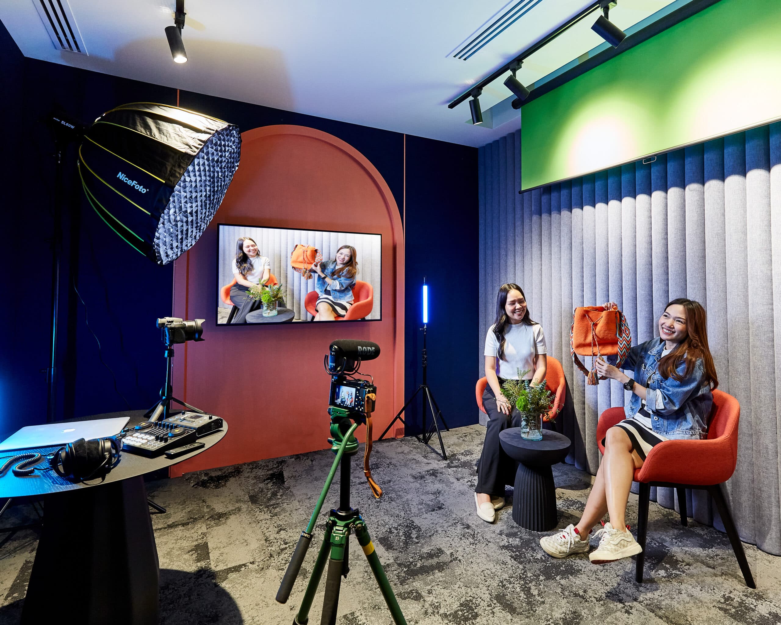Livestreaming studio at JustCo Silom Edge