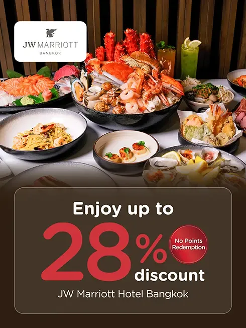 Vertical KTC artwork for JW Marriott Bangkok dining deal