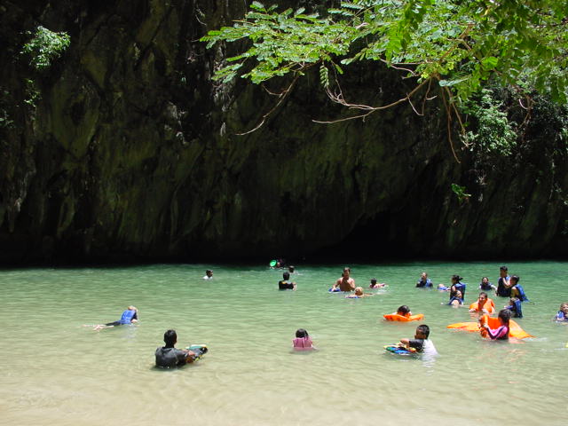 Limestone cliffs around Emerald Cave Koh Mook