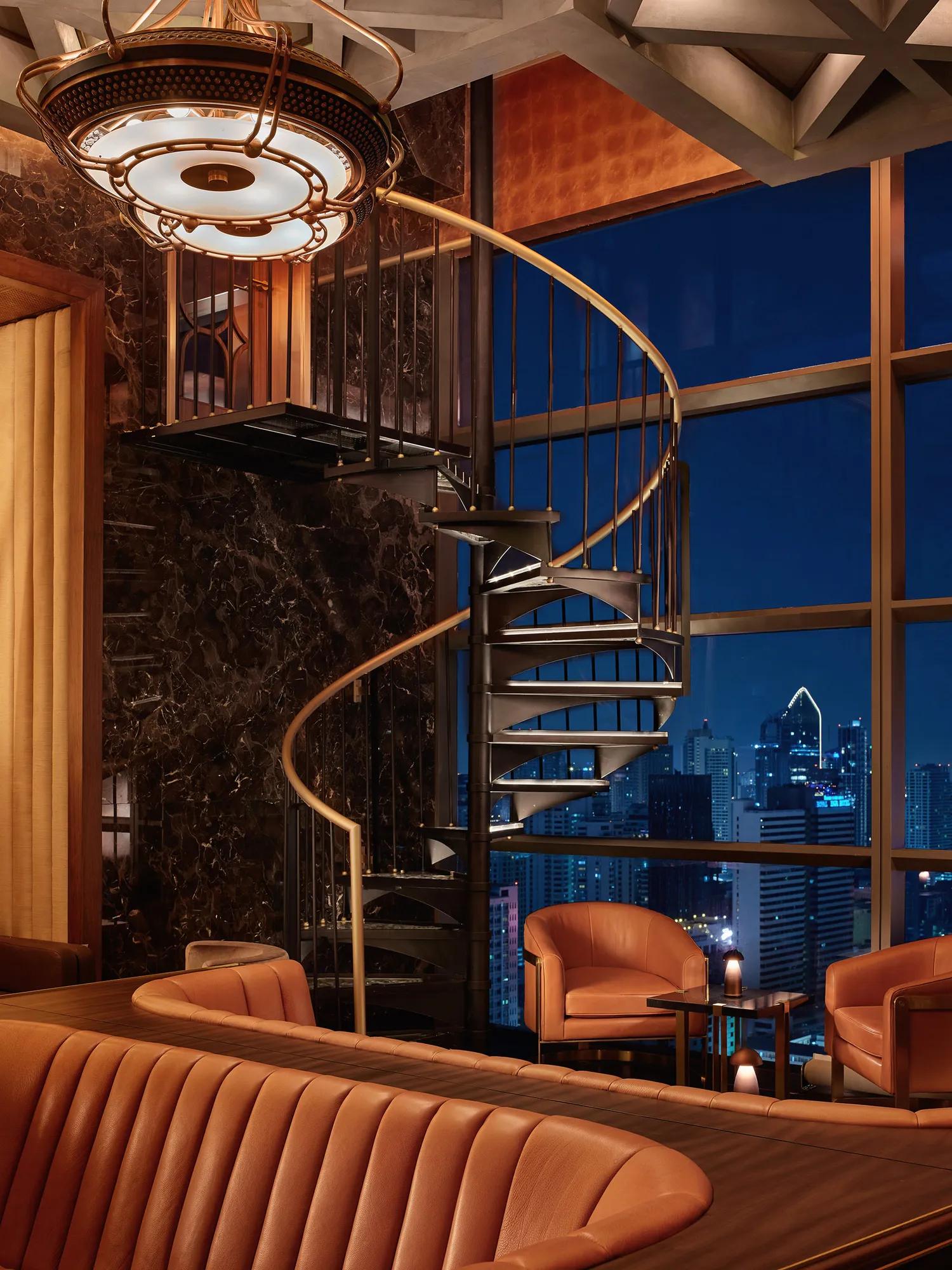 Spiral staircase in Lennon's Bangkok