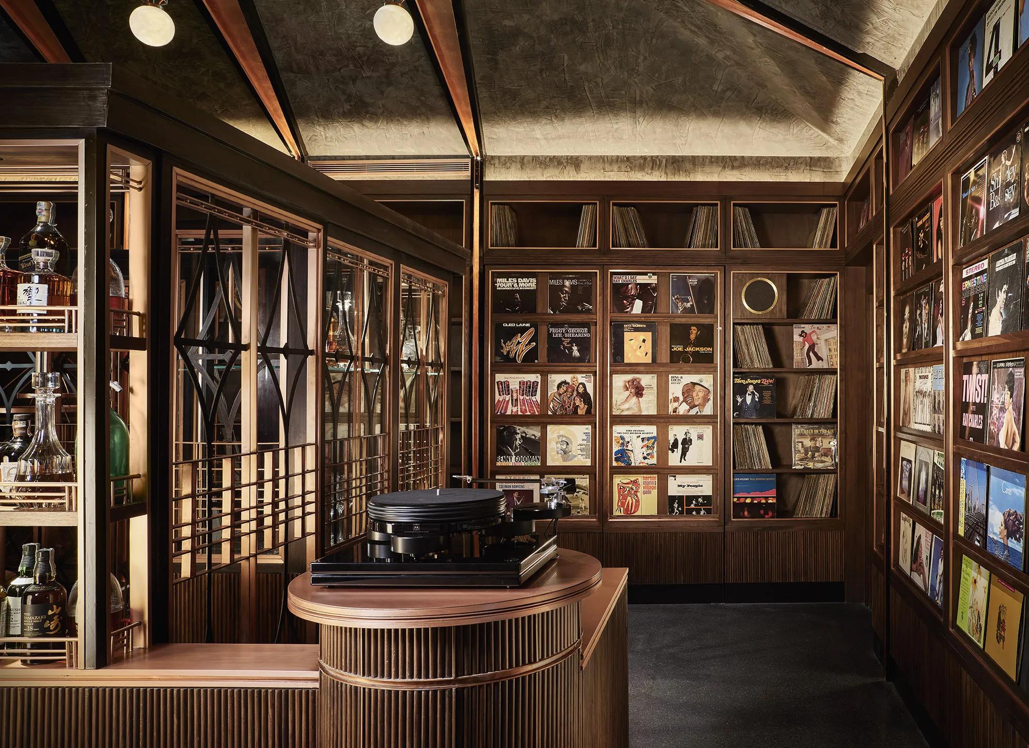 Vinyl collection at Lennon's Rosewood Bangkok