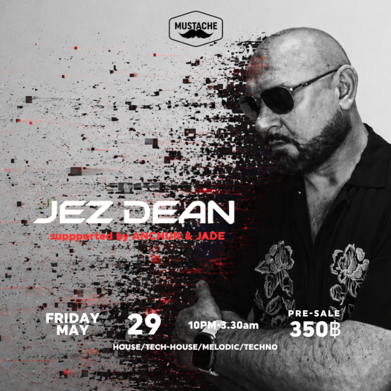 Mustache Bangkok house and techno event artwork