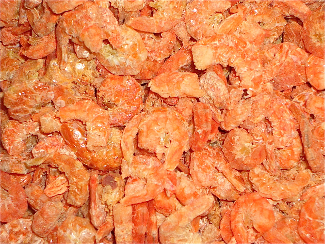 Dried shrimp display at Or Tor Kor Market Bangkok