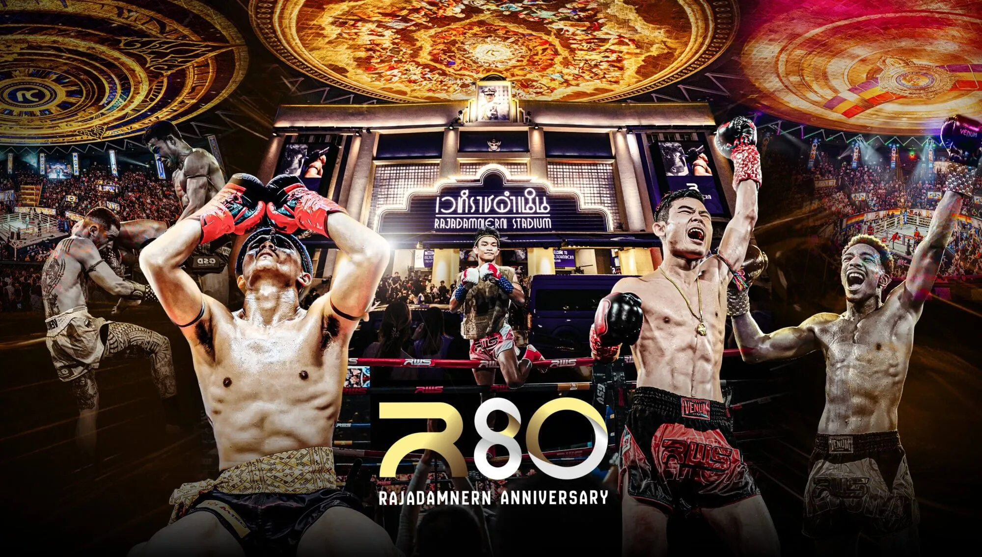 Rajadamnern Stadium Muay Thai fight night in Bangkok