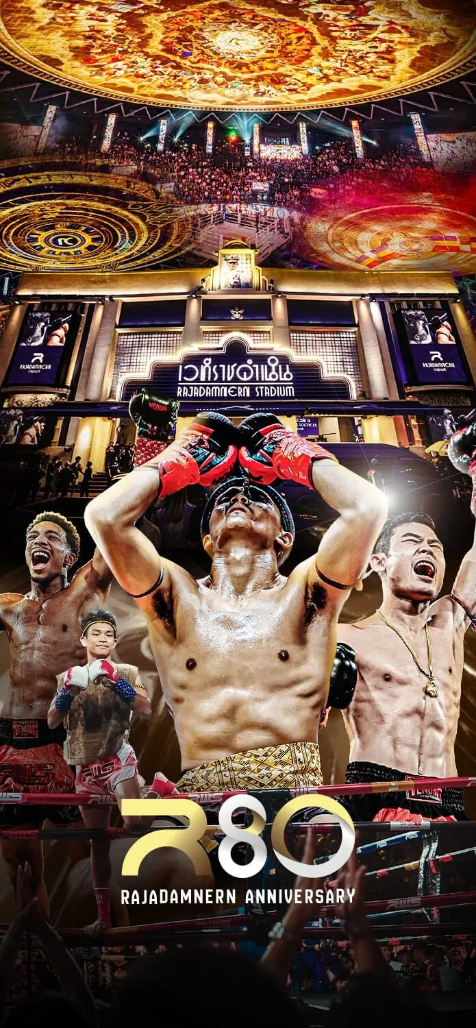 Fight-night atmosphere at Rajadamnern Stadium Bangkok