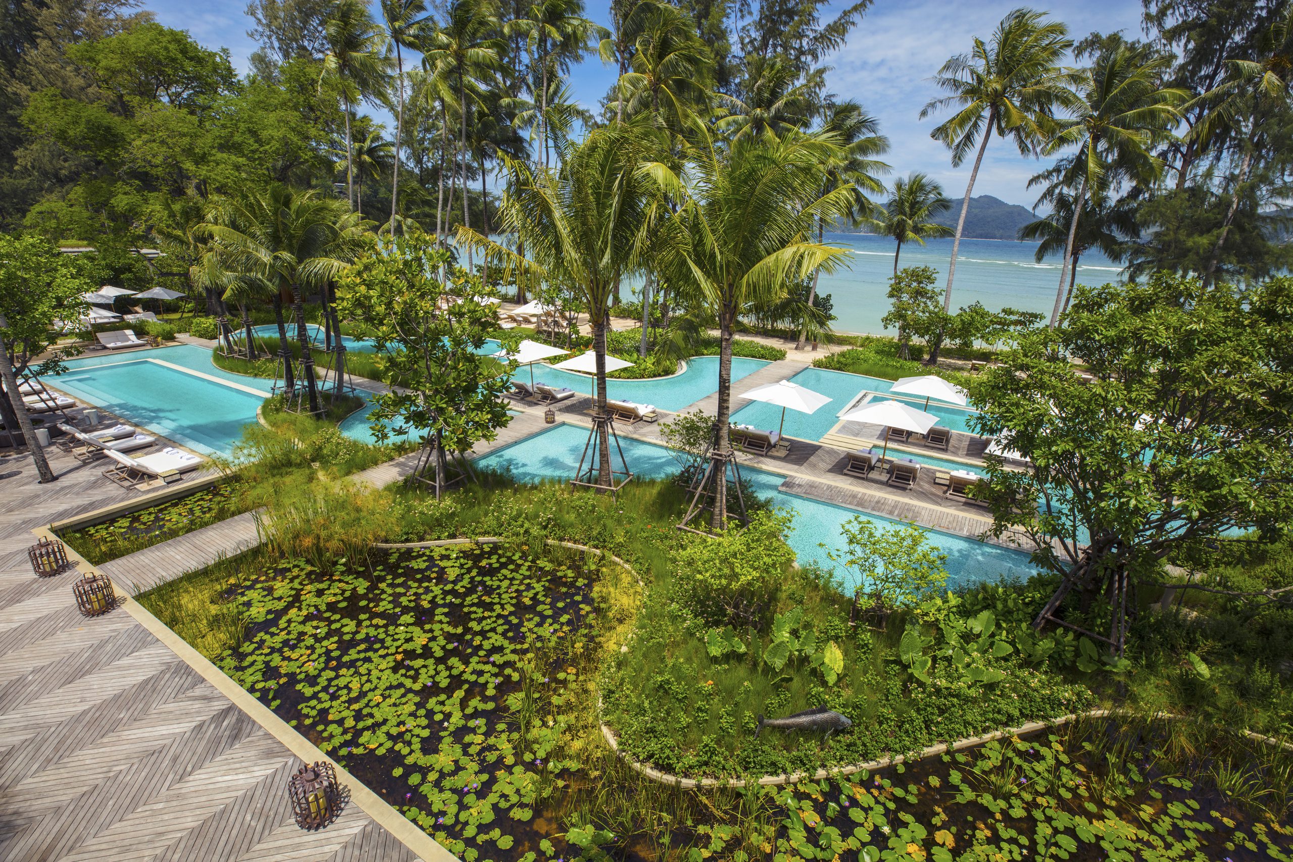 Rosewood Phuket pool area beside Emerald Bay