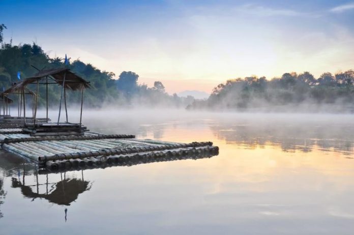 Raft house on the River Kwai in Sai Yok National Park
