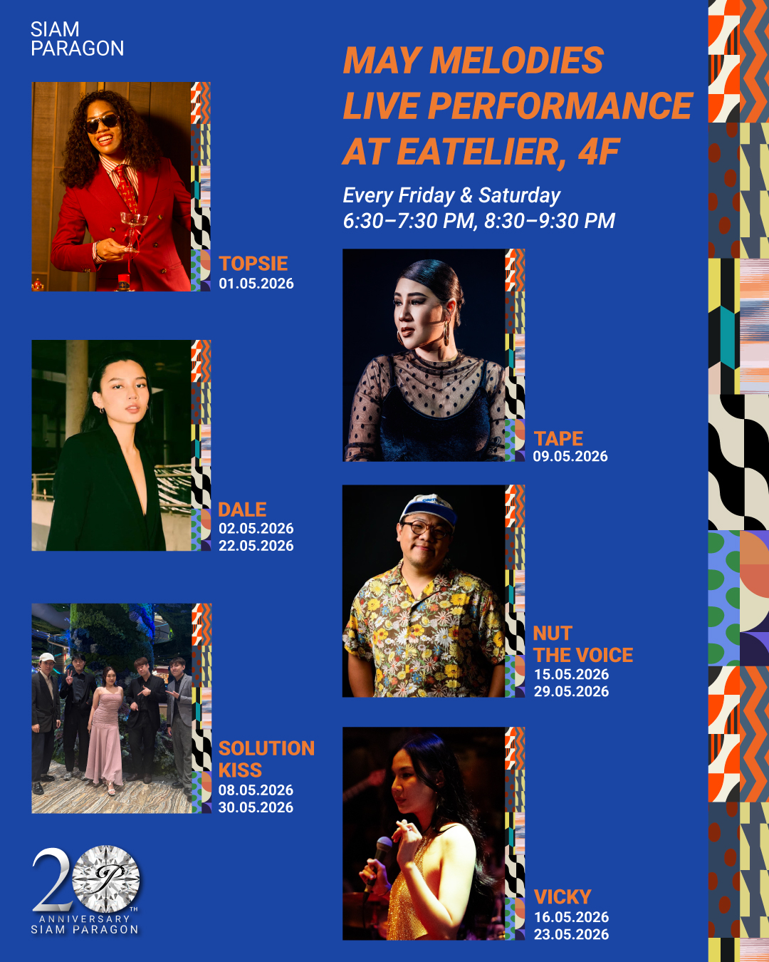 Siam Paragon May Melodies May 2026 performance schedule
