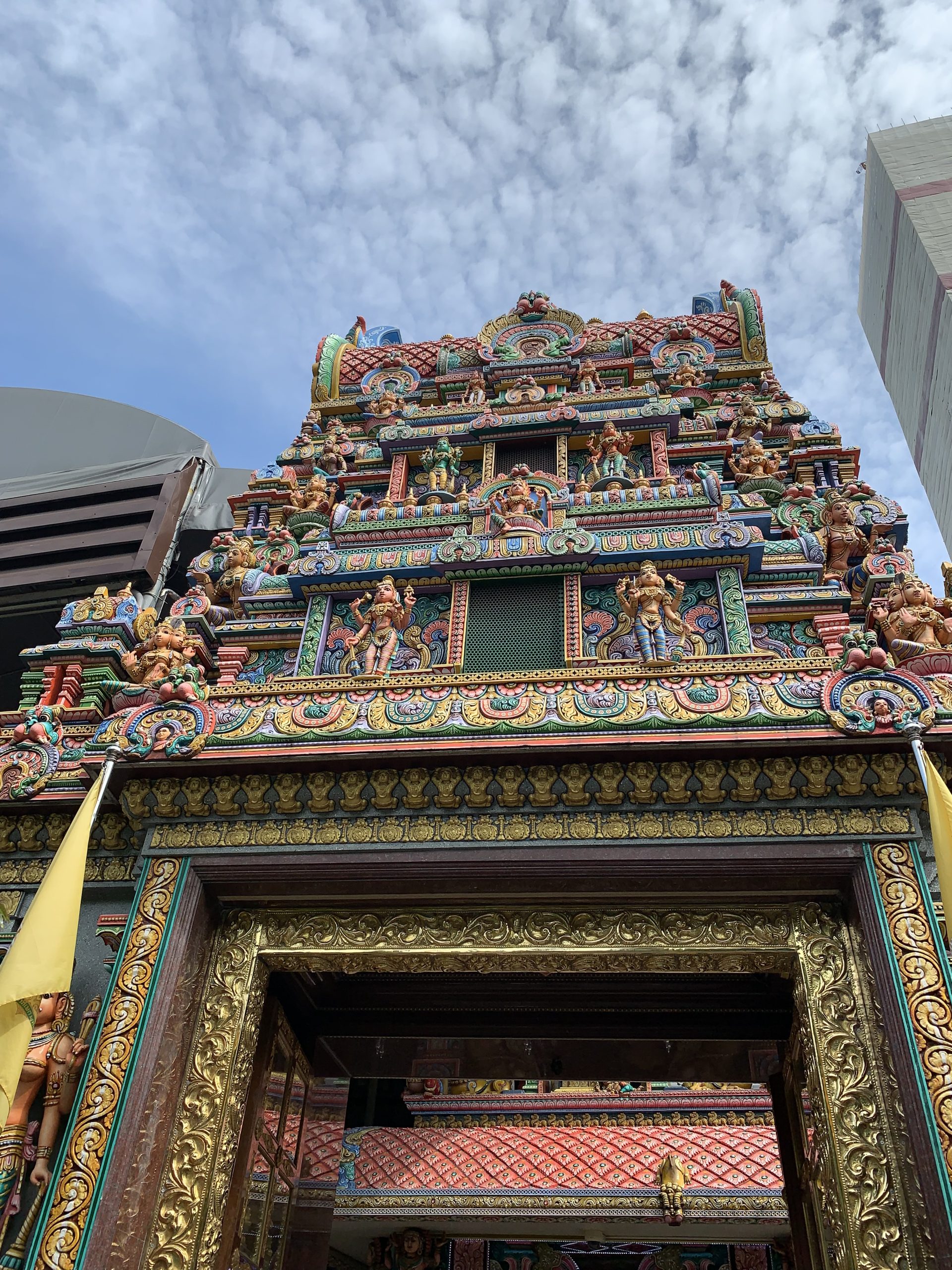 Colourful tower detail at Wat Khaek Silom
