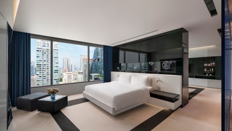 Suite living area at W Bangkok