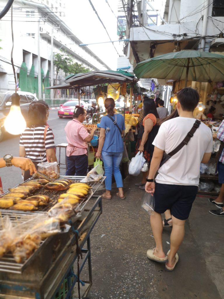 Street food stall at Wang Lang Market Bangkok