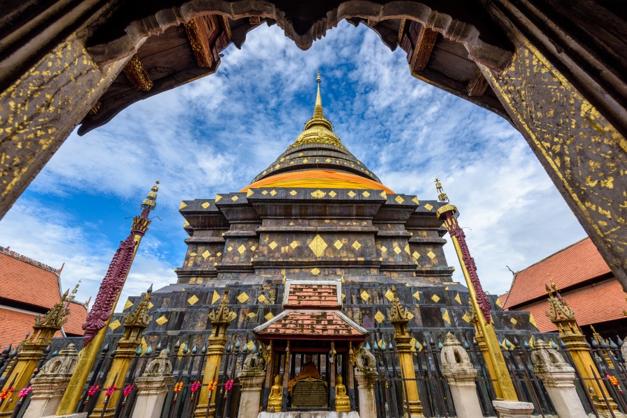 Architectural details at Wat Phra That Lampang Luang