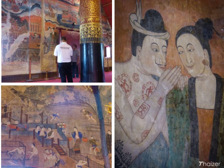 Mural detail inside Wat Phumin Nan