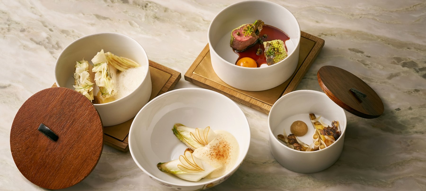 Seasonal menu dishes at IGNIV Bangkok