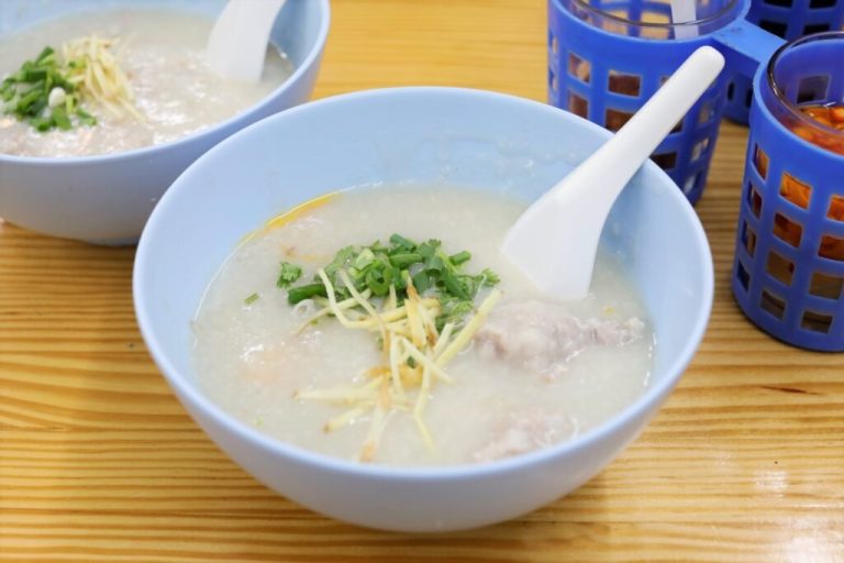 Bowl of congee at Jok Prince Bangkok
