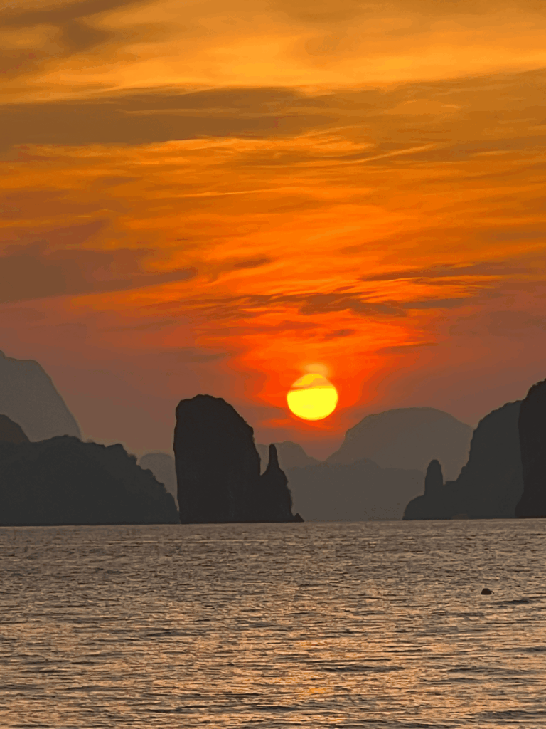 Sunrise and limestone karsts from Koh Yao Noi