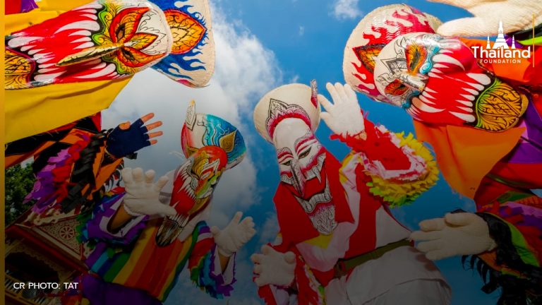 Phi Ta Khon masked participants in Dan Sai Loei