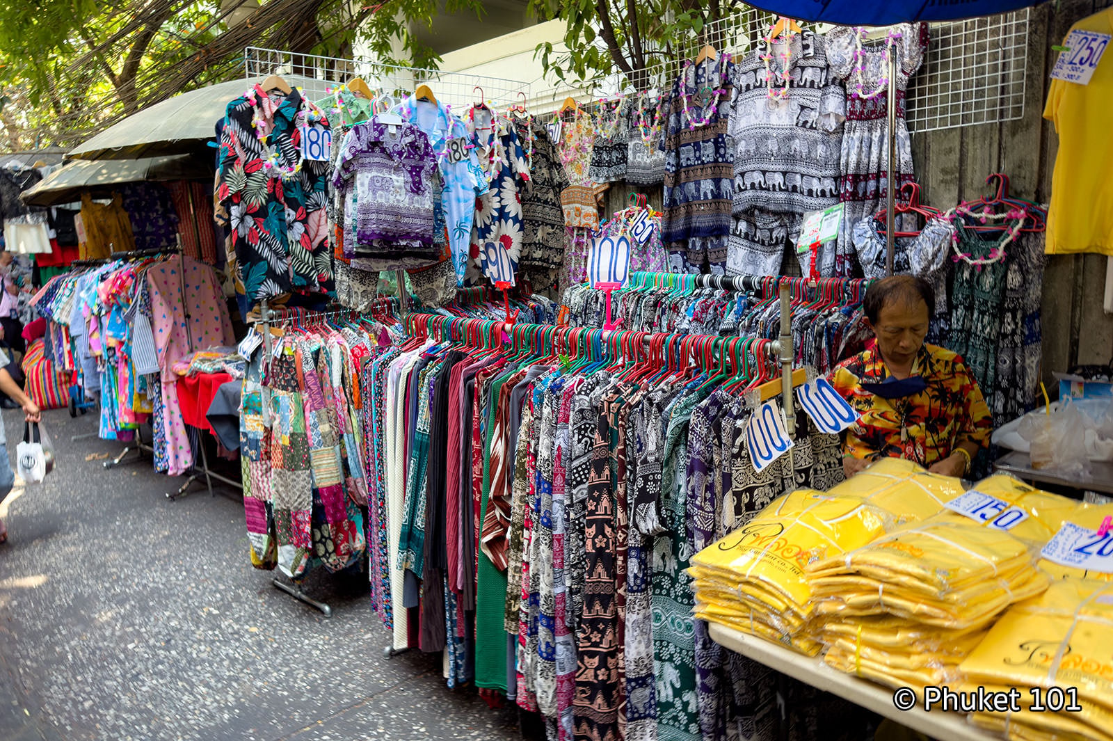 Food stalls at Lalai Sap Market Bangkok