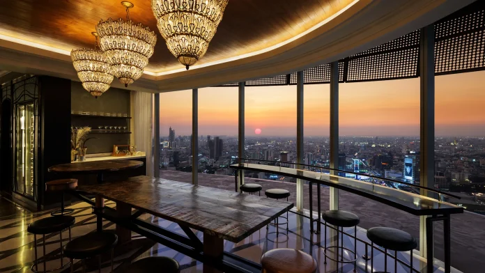 The Loft Waldorf Astoria Bangkok The Loft cocktail bar at Waldorf Astoria Bangkok with city views