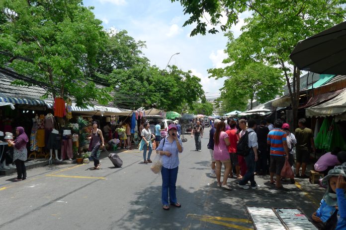 Chatuchak Weekend Market walkway Food and shopping lanes at Chatuchak Weekend Market