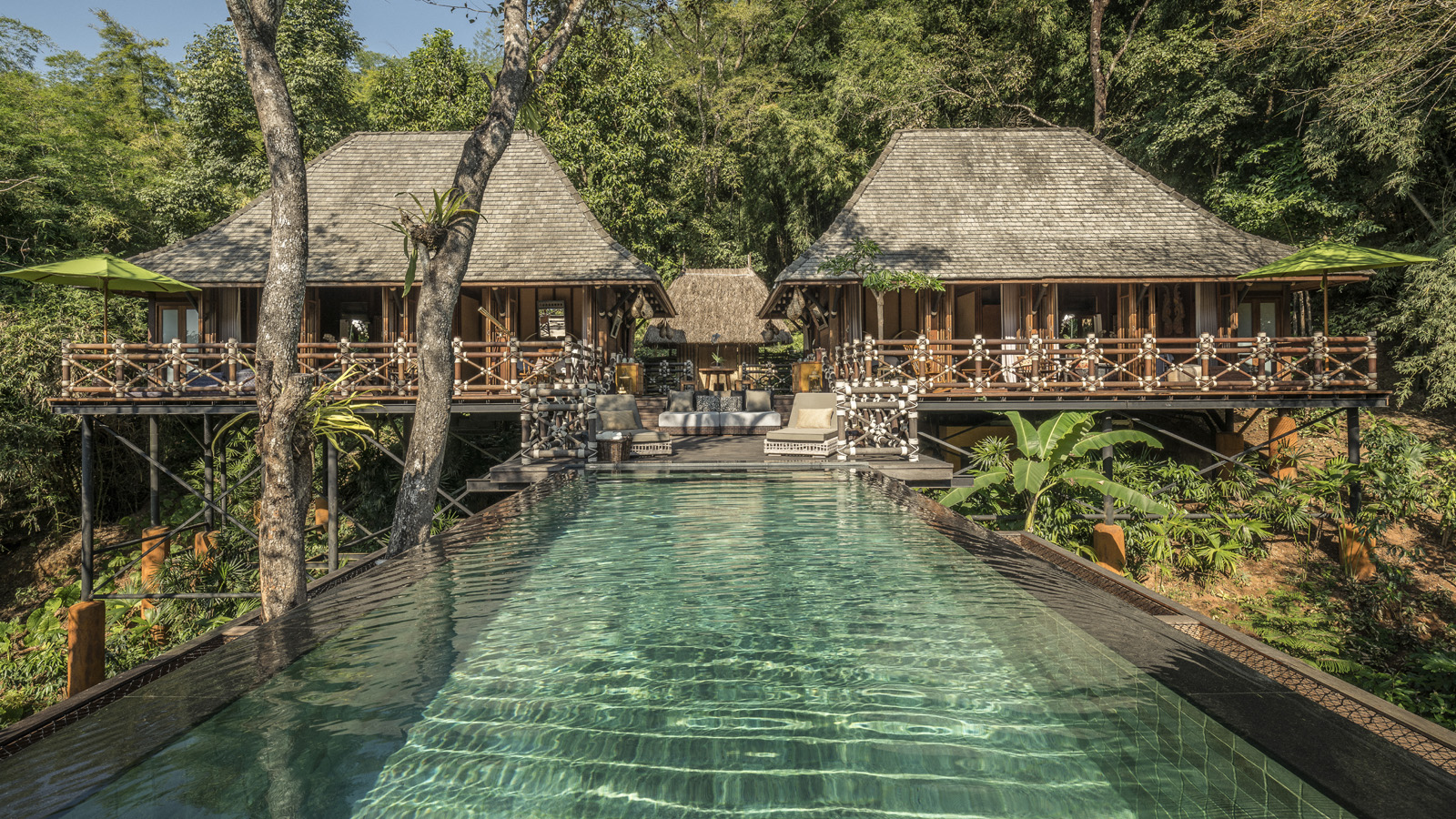 Private pool at Explorer's Lodge in the Golden Triangle camp