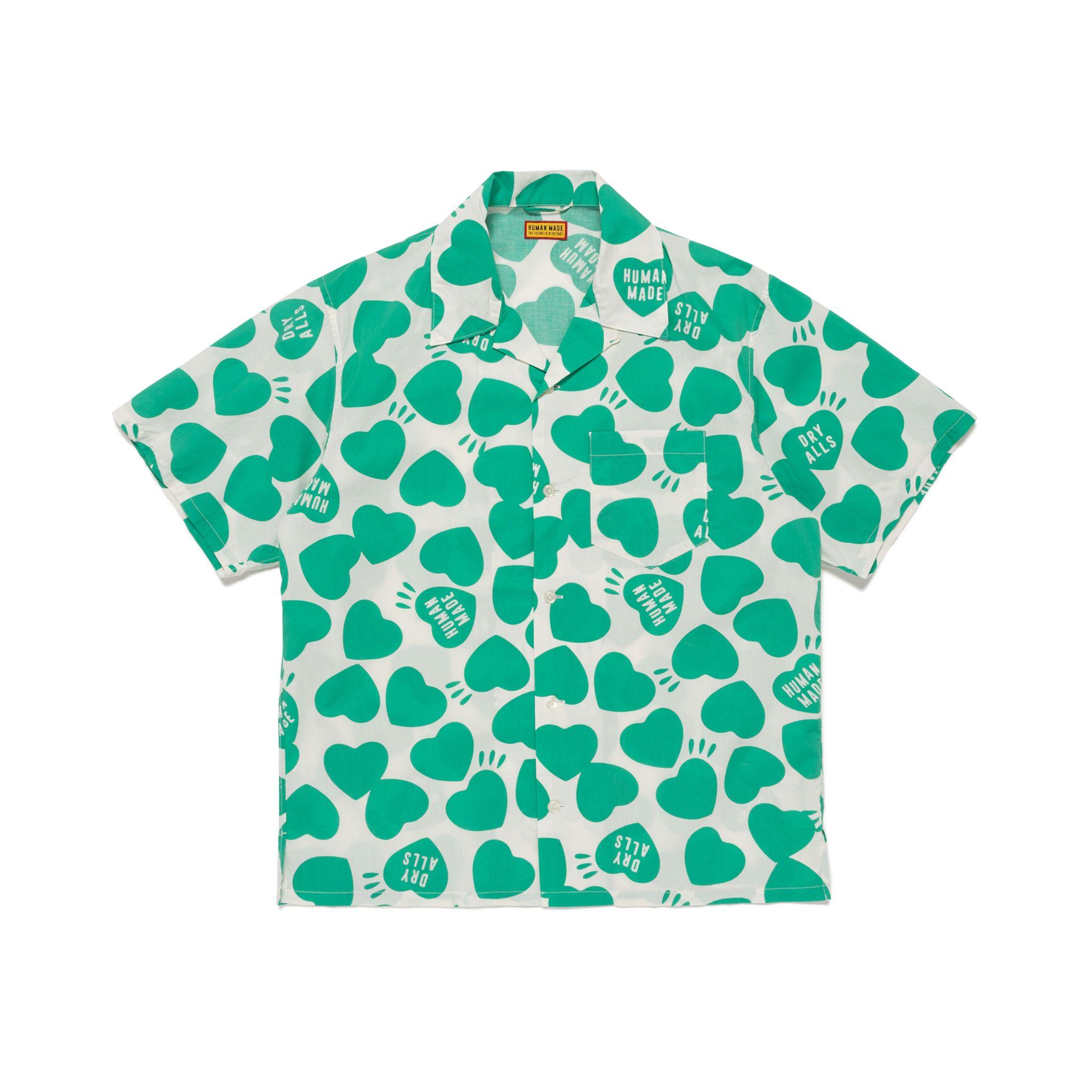 Green-heart aloha shirt for HUMAN MADE Bangkok