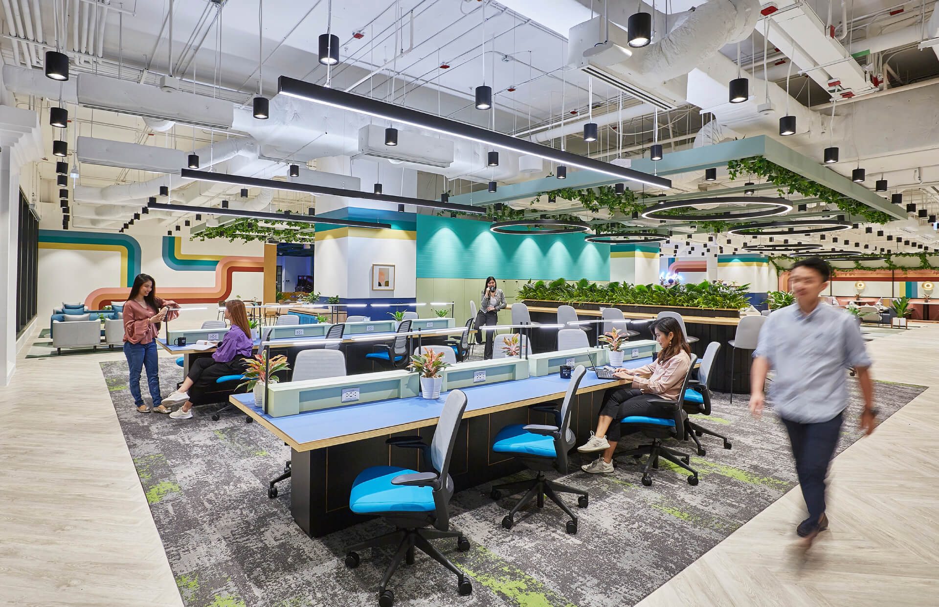 Dedicated desk area at JustCo Gaysorn Amarin